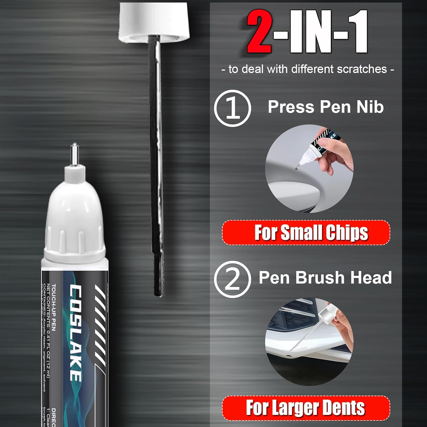 Car Touch up Paint(Pure White(Lc9A/0Q)) for Volkswagen, Car Paint Scratch Repair Kit, Quick & Easy Solution to Repair, 2 in 1 Scratch Remover Pen with 2PCS Disposable Micro Applicators image number 4