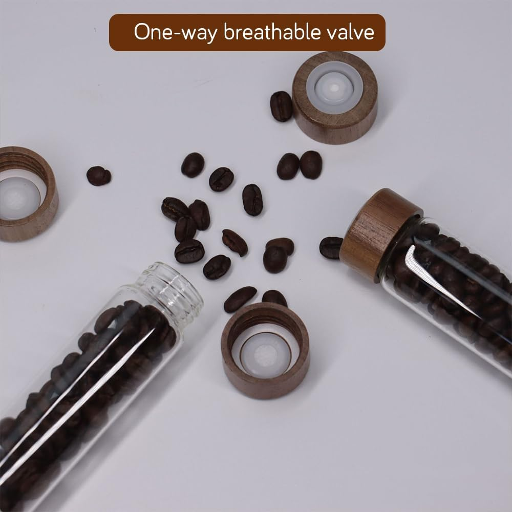 12 Pcs Single Capacity Coffee Bean Storage Tube Tray, Coffee Bean Container,Coffee Containers with Shelf Coffee Bean Dispenser image number 4