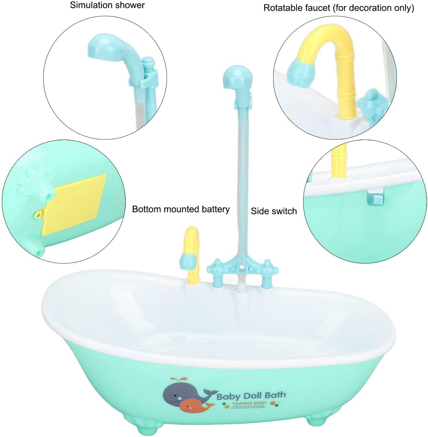 Automatic Bird Bathtub, Circulation Water Multifunctional Bird Bathtub with Faucet for Bird Shower Accessories image number 2
