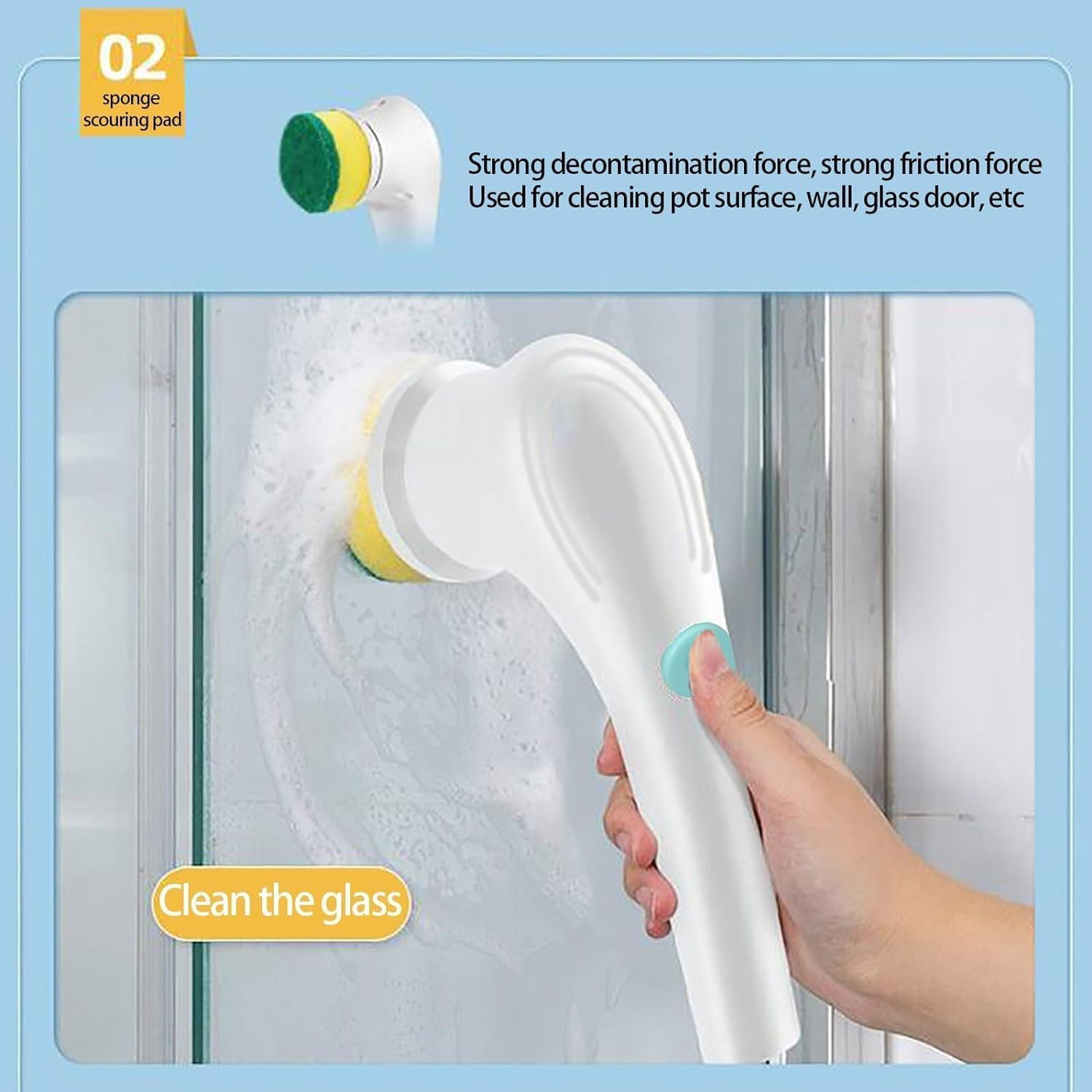 Electric Spin Scrubbers, Cordless Cleaning Brush, Electric Rotary Cleaner with 5 Replaceable Brush Heads, USB Rechargeable Powerful Spin Scrubbers for Home image number 4