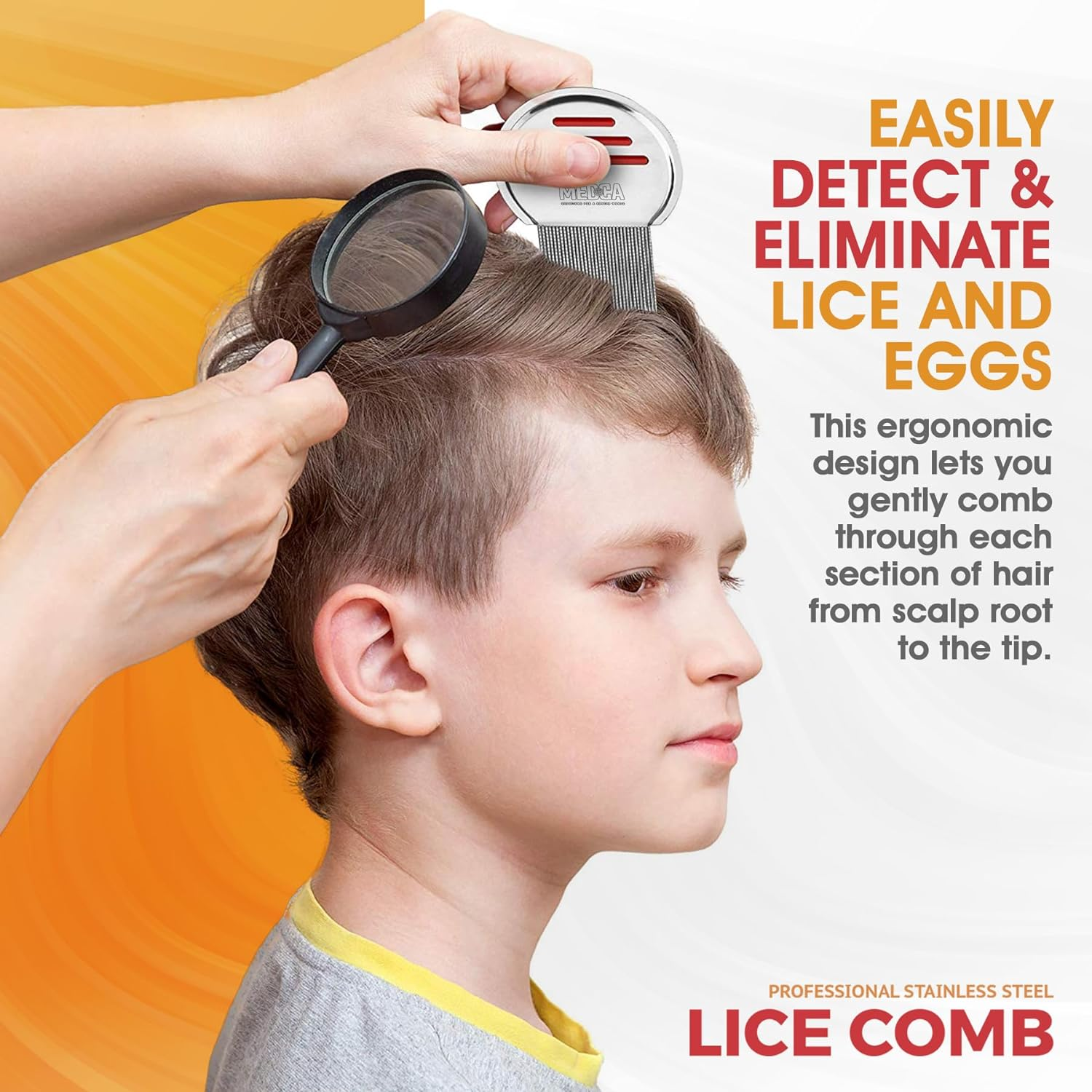 Lice Comb - (Pack of 12) Head Lice Treatment That'S Individually Packaged Professional Stainless Steel Louse and Nit Combs Removes Eggs with Rounded Tips for Comfort