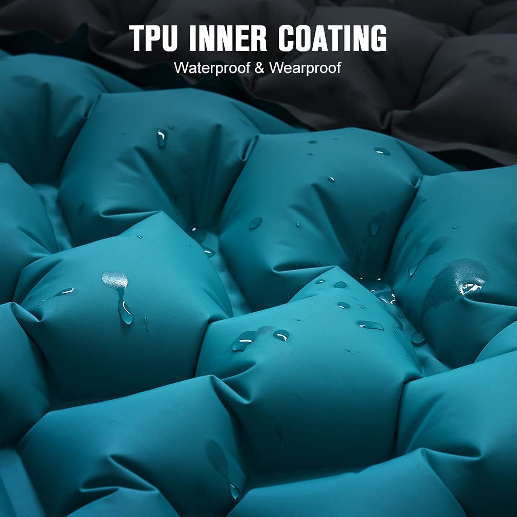 Uandhome Camping Mat Self Inflating Camping Sleeping Mat, 10Cm Thick Ultralight Camping Mattress with Pillow Folding Sleeping Pad Camp Air Bed Compact Inflatable Roll Camping Mattress for Outdoor image number 1