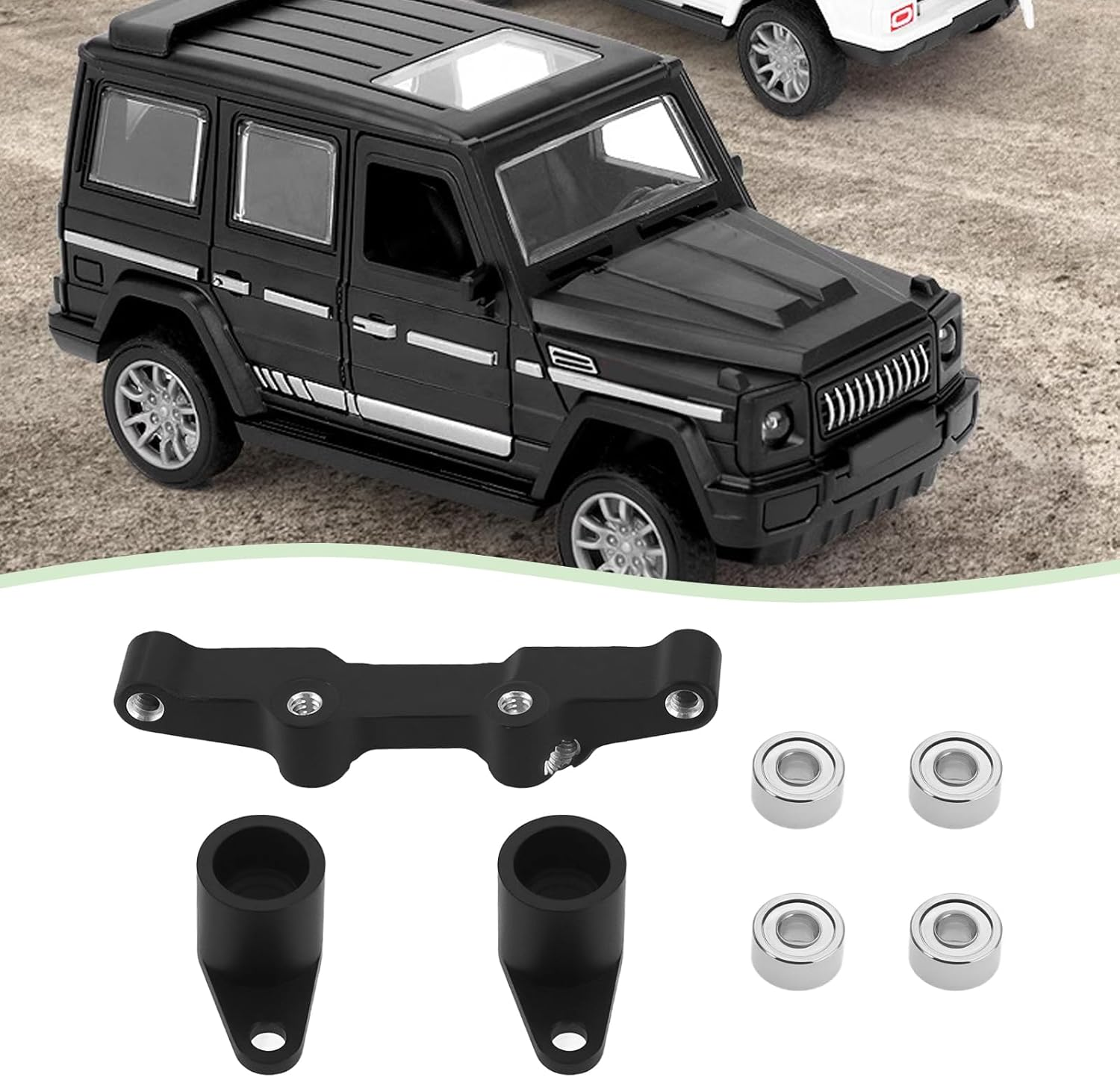 1 Set Aluminum Alloy Steering Rack Replacement Part LOS-1761 Compatible with LOSI 1/24 Micro-B 2WD Buggy RTR (LOS00007), Black image number 4