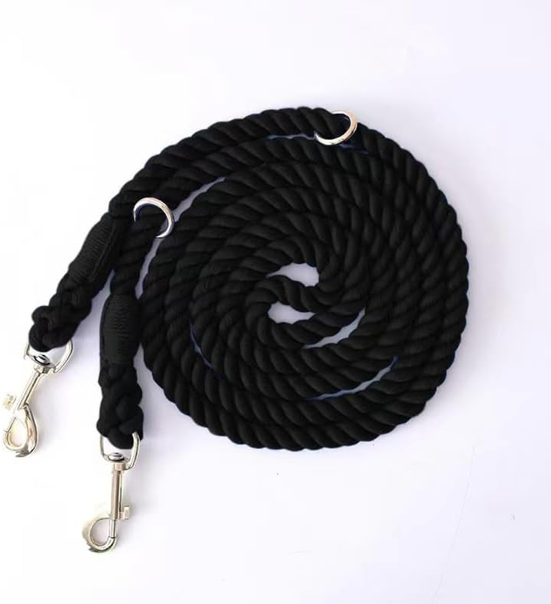 Hands Free Rope Dog Leash 7.5 FT with Adjustable Double Swivel Hook for Small Medium and Large Dogs Running Hiking Camping Walking (Cherry Blossom)