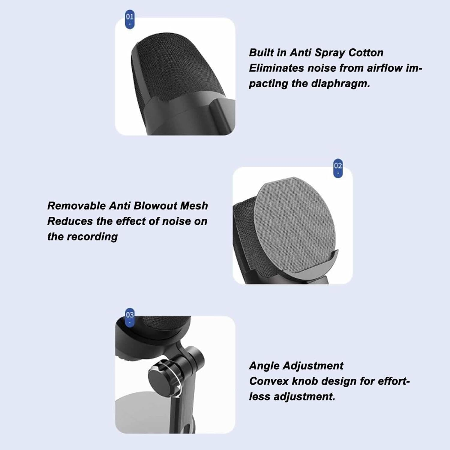 USB Gaming Microphone for PS 4/PS 5/PC, Condenser Microphone with Filter, Dynamic Ambient Lights, Shock Mount, Quick Mute, Volume Gain Control, for Streaming, Podcasting image number 4