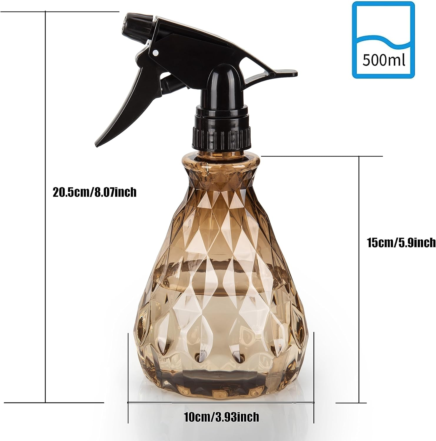 2 Pcs Spray Bottles, 500 Ml/17 Oz Empty Water Spray Bottles, Plastic Reusable Adjustable Mist Sprayer Squirt Bottles Containers Refillable for Cleaning Solutions, Gardening, Plants - Blue image number 6