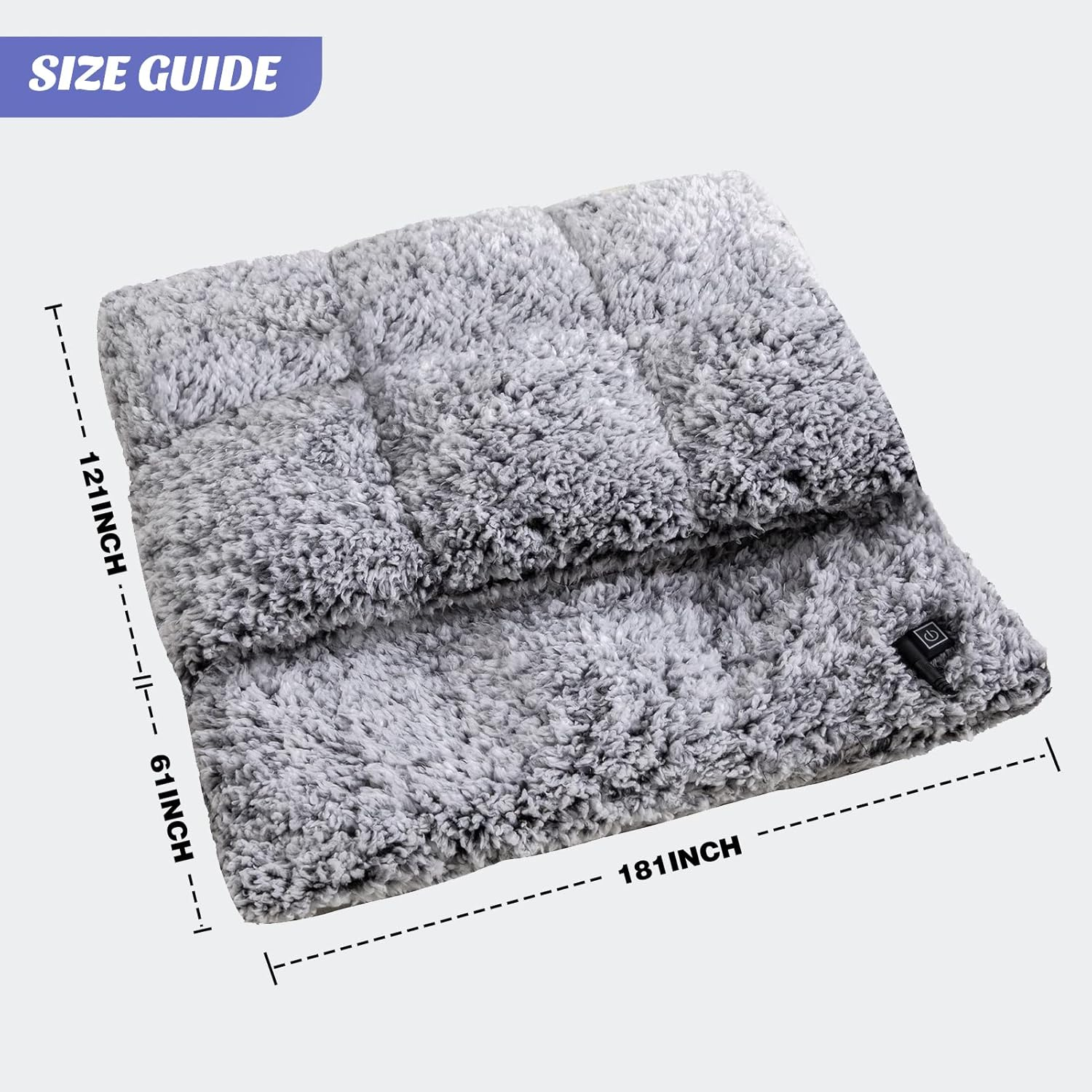 STONECREST Electric Foot Heating Pad Low Voltage - Sherpa Foot Warmer, Max 4 Hour Auto Shut-Off, Fast Heating (Grey/White -Heated Foot Warmer) image number 1