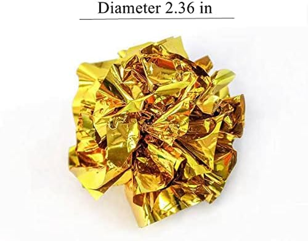 ISMARTEN Crinkle Balls Cat Toys for Indoor Cats, Lightweight Shiny Crinkle Paper Ball for Kitten (Random Color) (2.36 In) image number 3