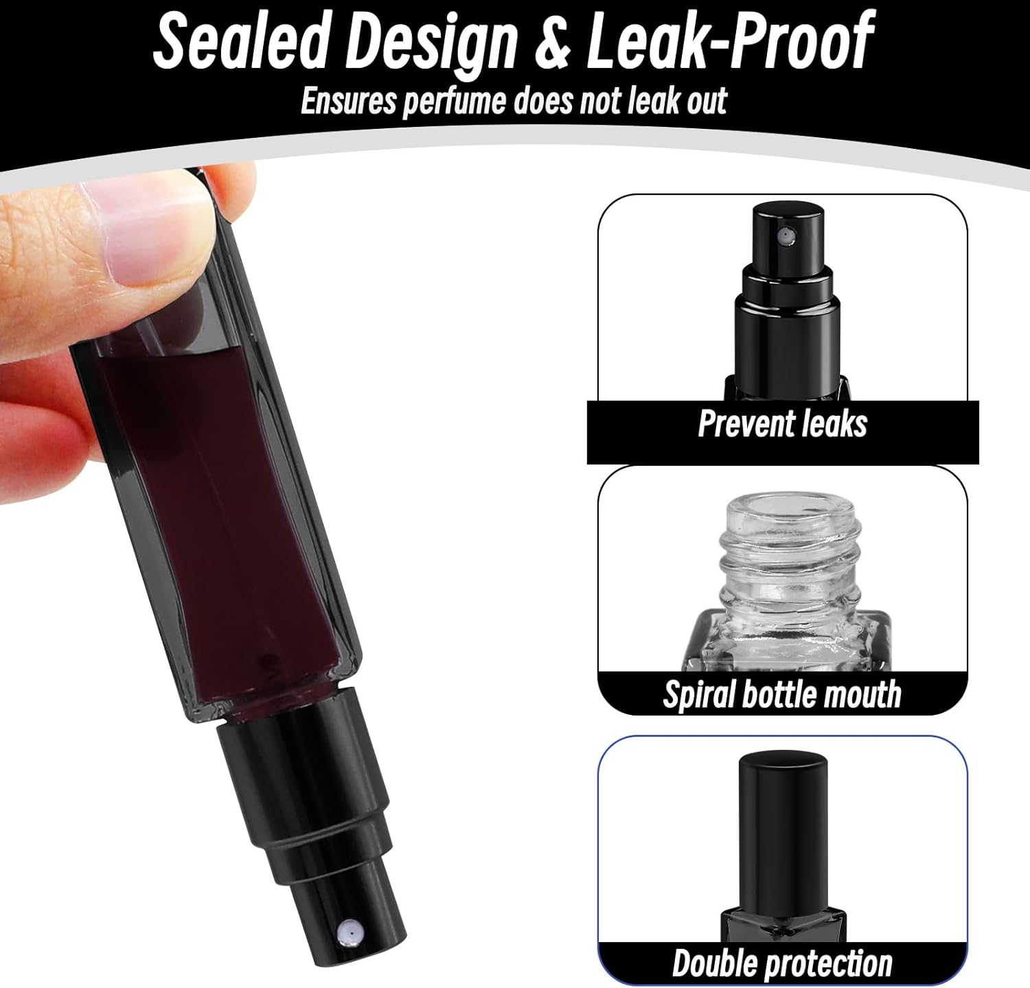 Bohoray Pack of 6 Perfume Atomisers, Refillable, Transparent Perfume Atomiser, 10 Ml, Empty Perfume Bottles for Filling with Atomiser Pump and Funnel for Women or Girls (Pink) - Pink image number 6