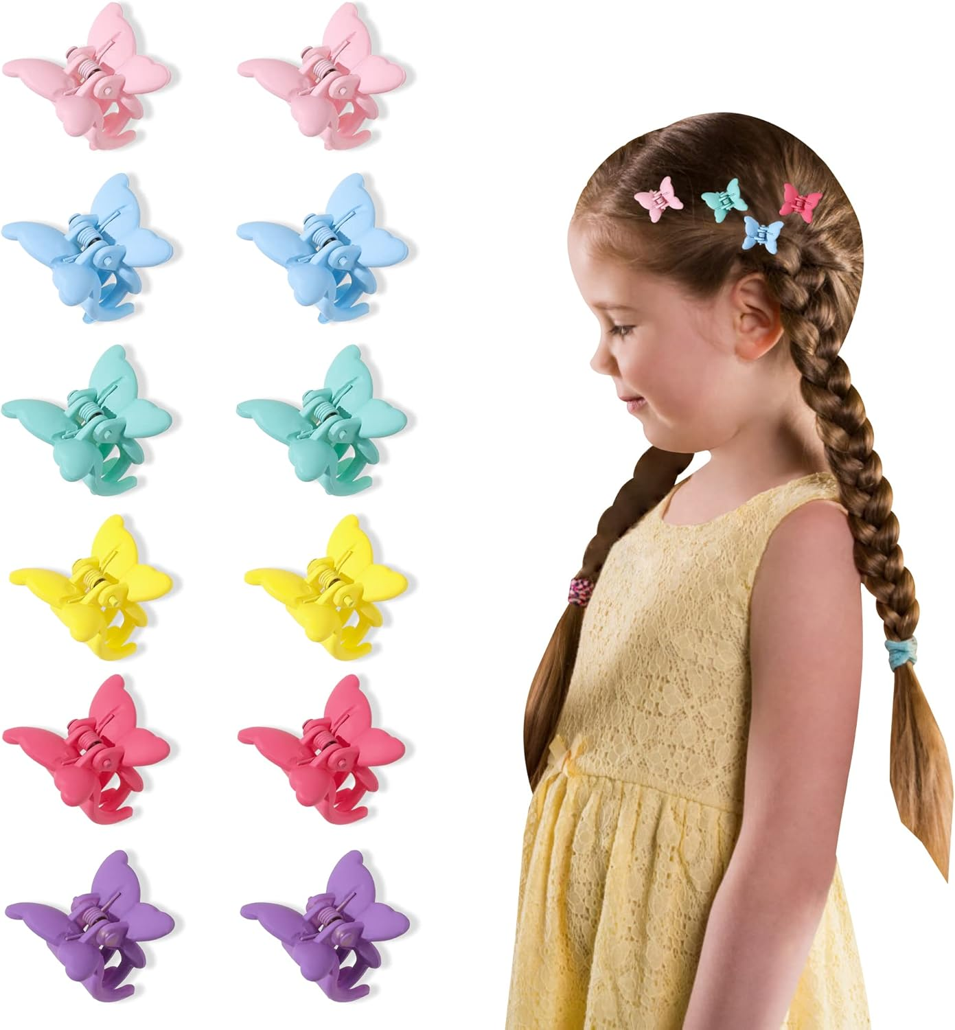 Matte Mini Hair Clips - Tiny Claw Clips for Hair, 90S Cute Hair Accessories for Girls and Women