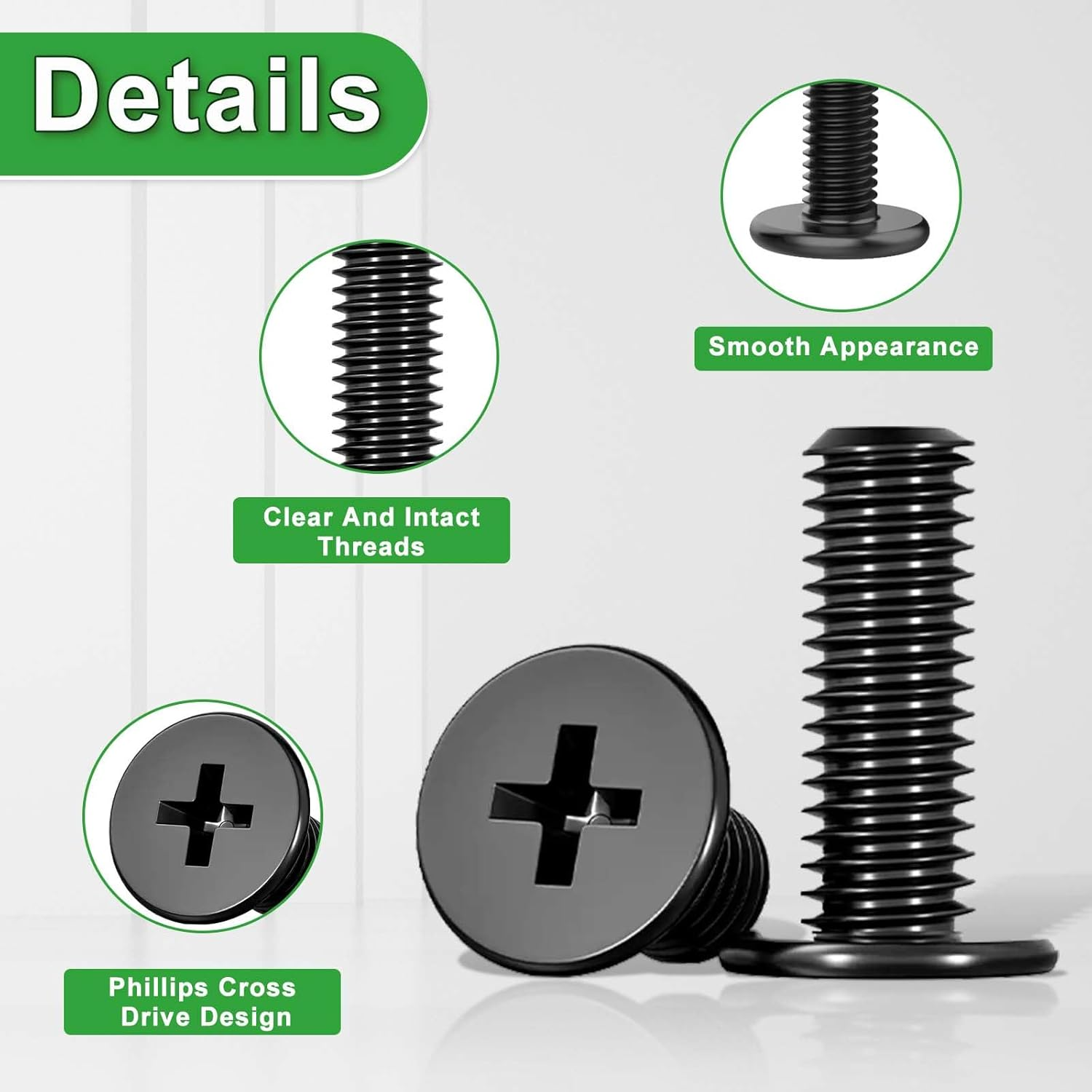 Zmbroll 840Pcs Flat round Head Machine Screw Black Phillips Hard Drive SSD Screw Small Computer Laptop Screws Micro Screw Assortment Kit for Eyeglasses, Watches, Electronic Repair image number 3