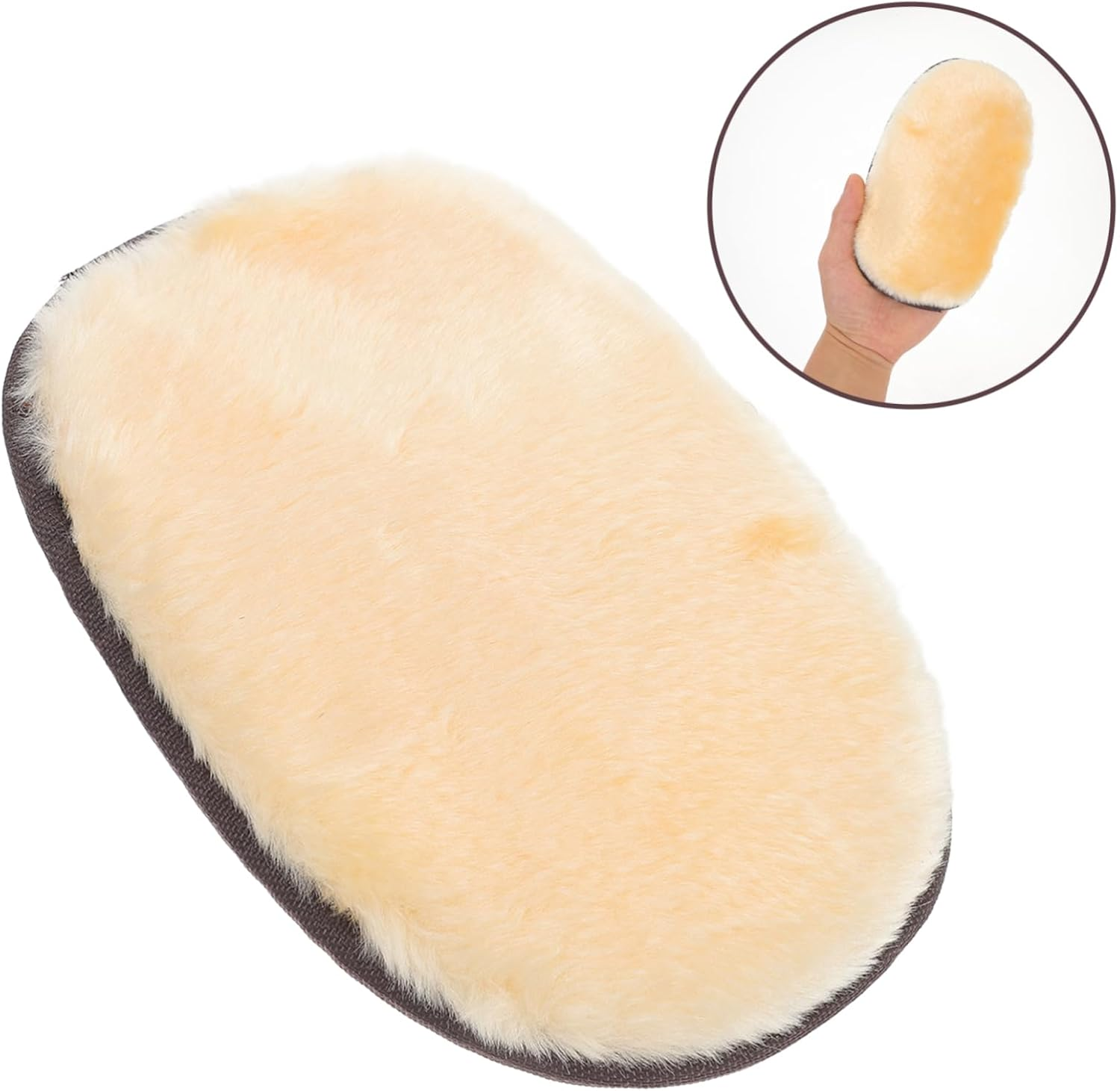 YOSADIER Car Wash Mitt Imitation Lambswool Small Orange Polishing Glove Scratch-Free Dusting Tool for Automotive Exterior Cleaning and Paint Care image number 6