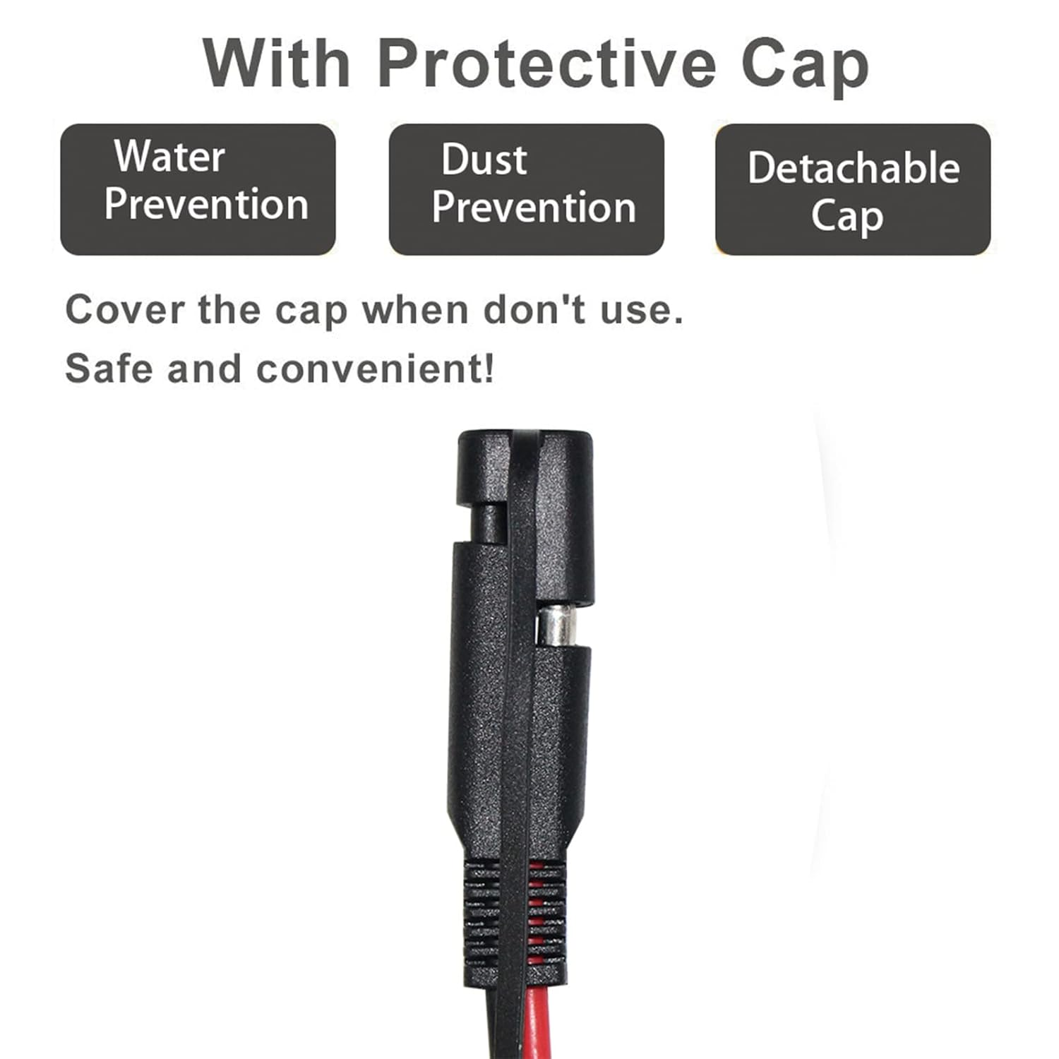 12V Car Cigarette Lighter to Quick Disconnector SAE 2 Pin Plug 12Volt 15A Cigar Lighter Plug Release Adapter with Led Indicator 5FT Extension Charging Cable 16AWG Wire image number 3