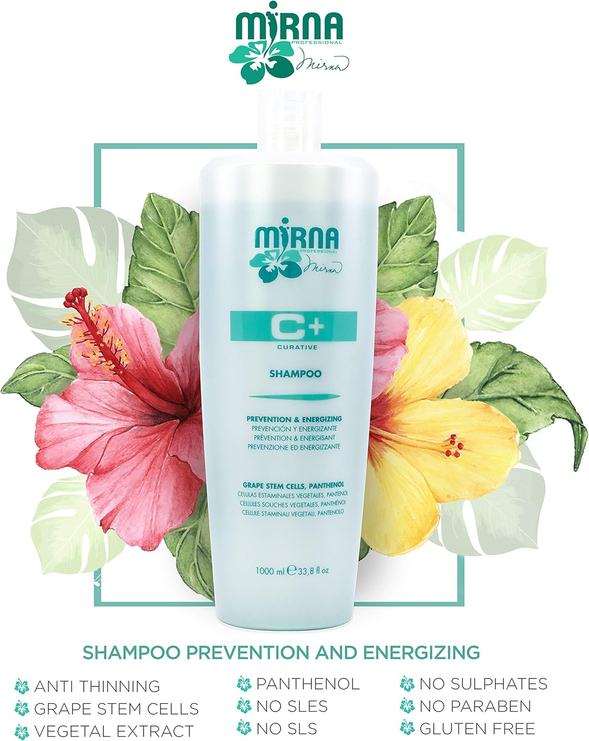 Prevention & Energising, anti Thinning Shampoo. Infused with Grape Stem Cells, Panthenol, No Sulphate, Gluten Free, No Paraben, and No SLS. Unisex Item. 1000Ml / 33.8Oz image number 3