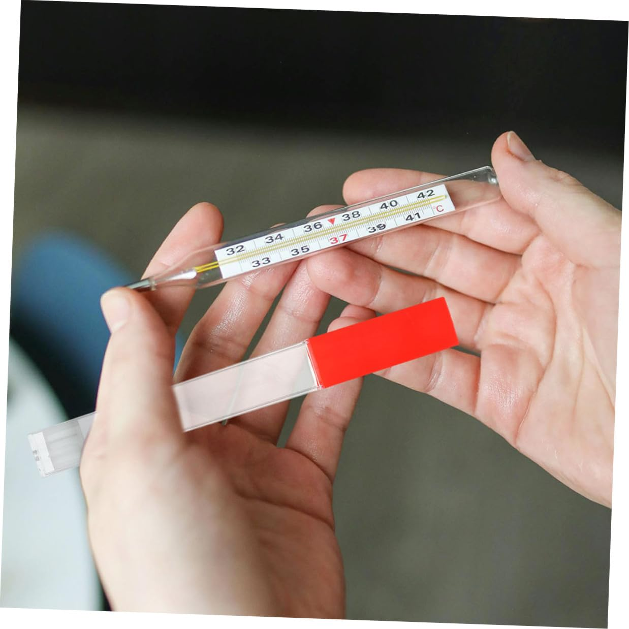 STOBAZA 2Pcs Plastic Thermometer Storage Cases for Adults Multipurpose Thermometer Holder Tubes for Home Hospital Clinic Needle Tool Organization image number 5