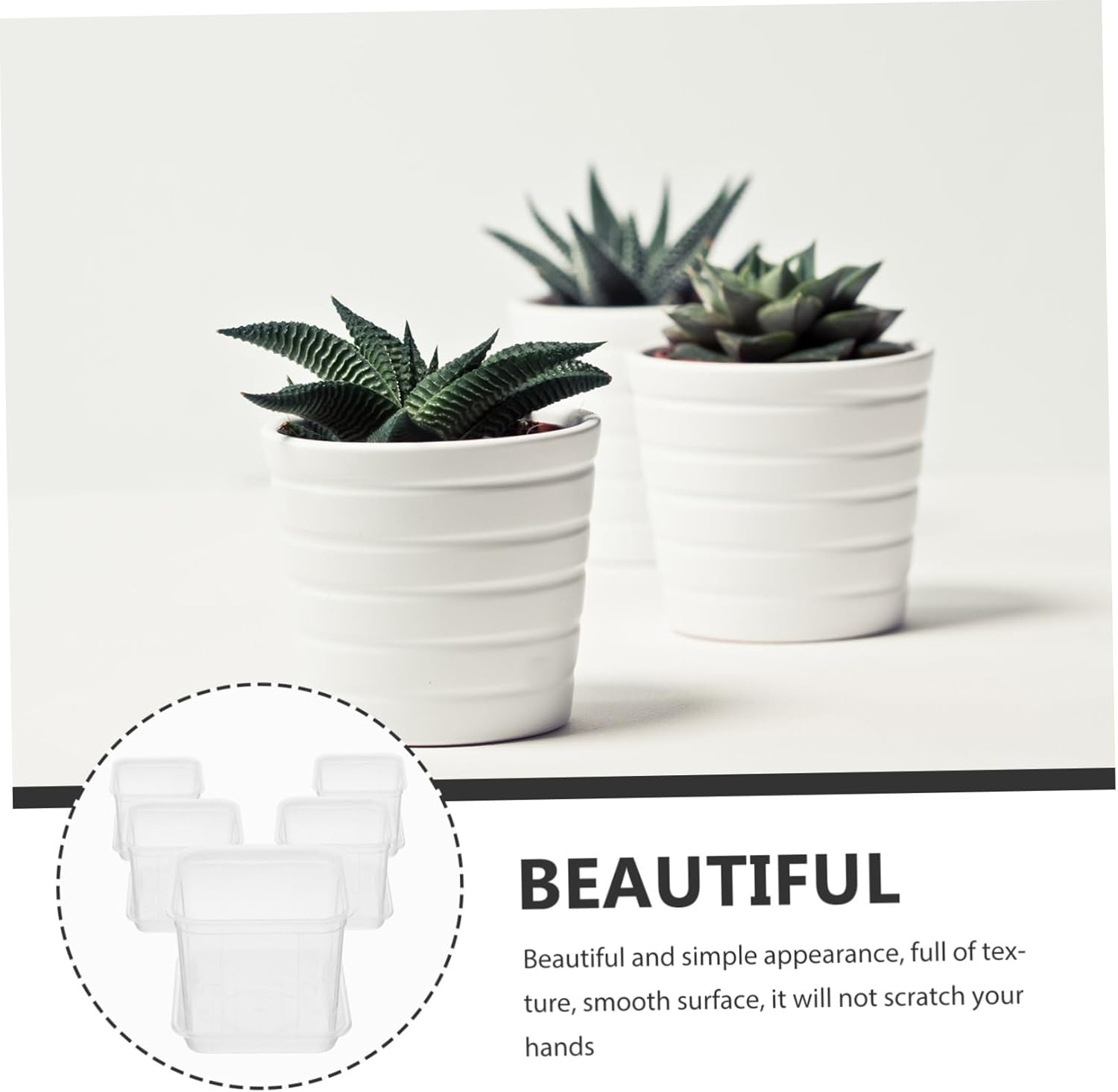 Baluue Flower Pots Plastic Plant Pots Drainage Orchid for Indoor Outdoor Plant for Succulent image number 2