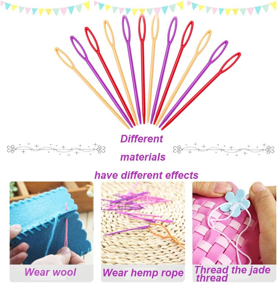100 Pcs Plastic Sewing Needles, Big Eye Yarn Needles for Beginner, 9Cm Hand Sewing Needles for Sewing Craft and DIY Crafts image number 1