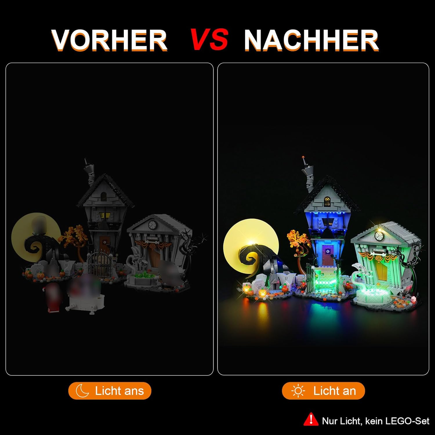 Cooldac LED Light Kit Compatible with  Tim Burton'S the Nightmare before Christmas, LED Lighting Set Compatible with  Nightmare before Christmas 21351 (Lights Only, No Models) image number 2