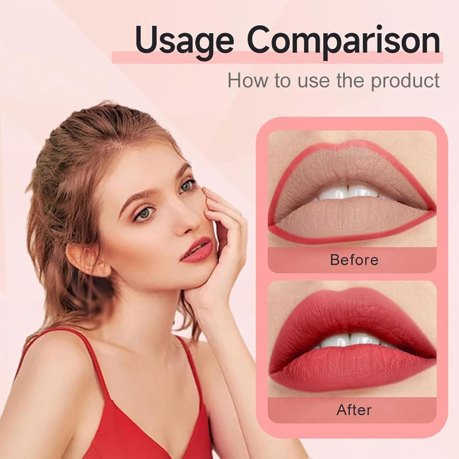 Peshoriadam Lip Liner, Longwear Liquid Lip Liner, Benighty Liquid Lip Liner, Peshoriadam Liquid Lip Liner, Peshoriadam Longwear Lip Liner, 2-In-1 Waterproof Lipstick Lip Liner (07#) image number 5