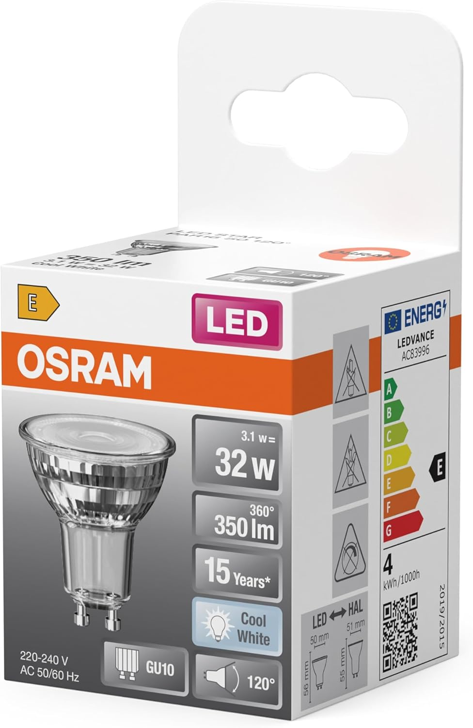 OSRAM LED Star PAR16 3.1 W 840 GU10