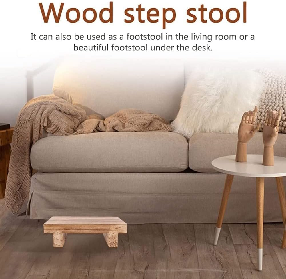 Oidnvay Wooden Step Stool for Adults, Bed Stool for High Beds, Kitchen, Bathroom, Closet, Great Wood Step Stool for Adults Kids image number 6