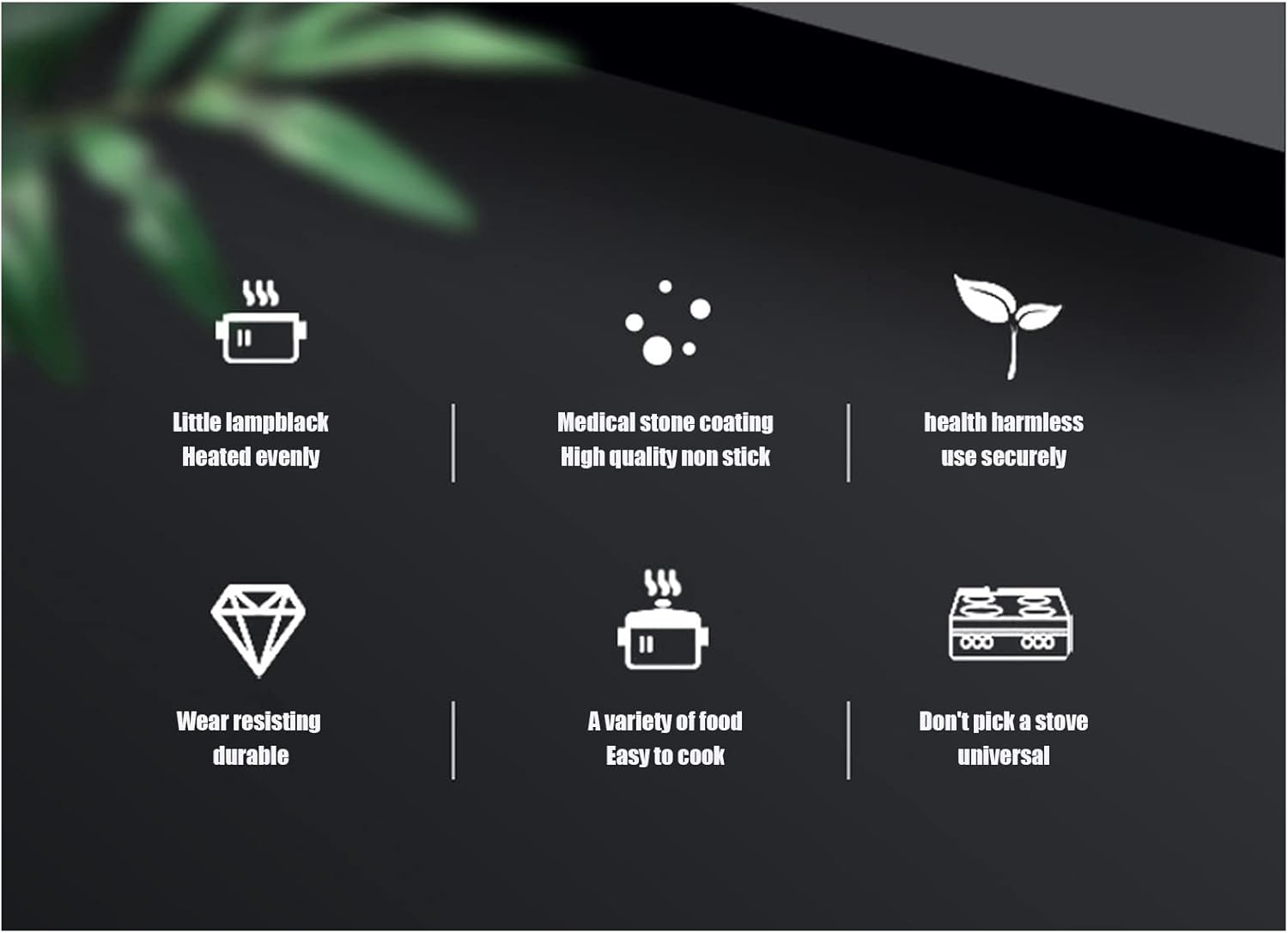 MUNEFE Nonstick Frying Pan, Medical Stone Nonstick Frying Pan, Nonstick Pancake Pan for Kitchen Induction Cooker(Black, 6 Inches) - Black image number 6