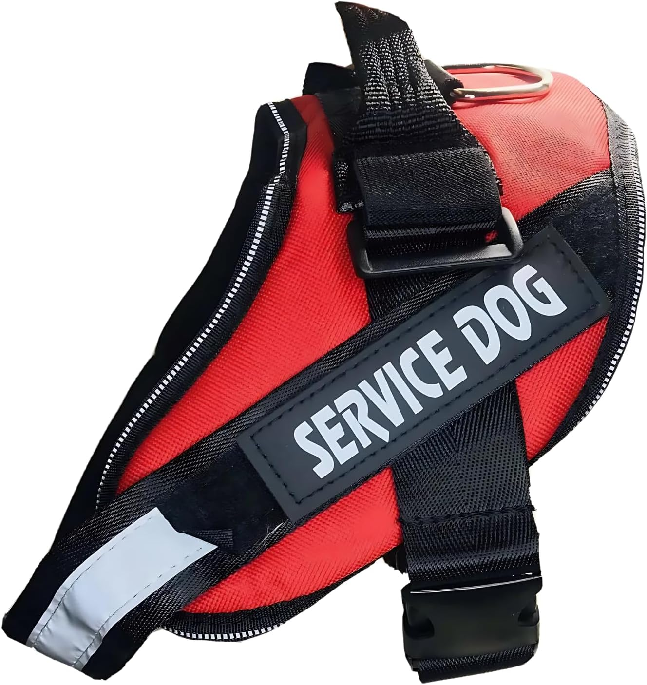 EZONEDEAL Dog Harness, No-Pull Pet Harness with Buckle, Tactical Service Vest with Reflective Strips and Control Handle, Adjustable and Comfortable for Easy Walking, Dog Running Vest (Black, XL)