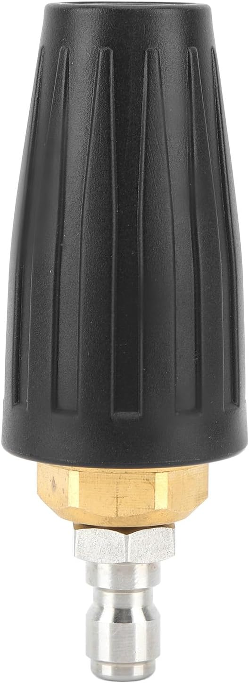 Nozzlessprinklersdrippers,Pressure Washer Turbo Nozzle 1/4In Quick Connect Ceramic Core Copper 3000PSI Rotating Turbo Nozzle Black image number 2