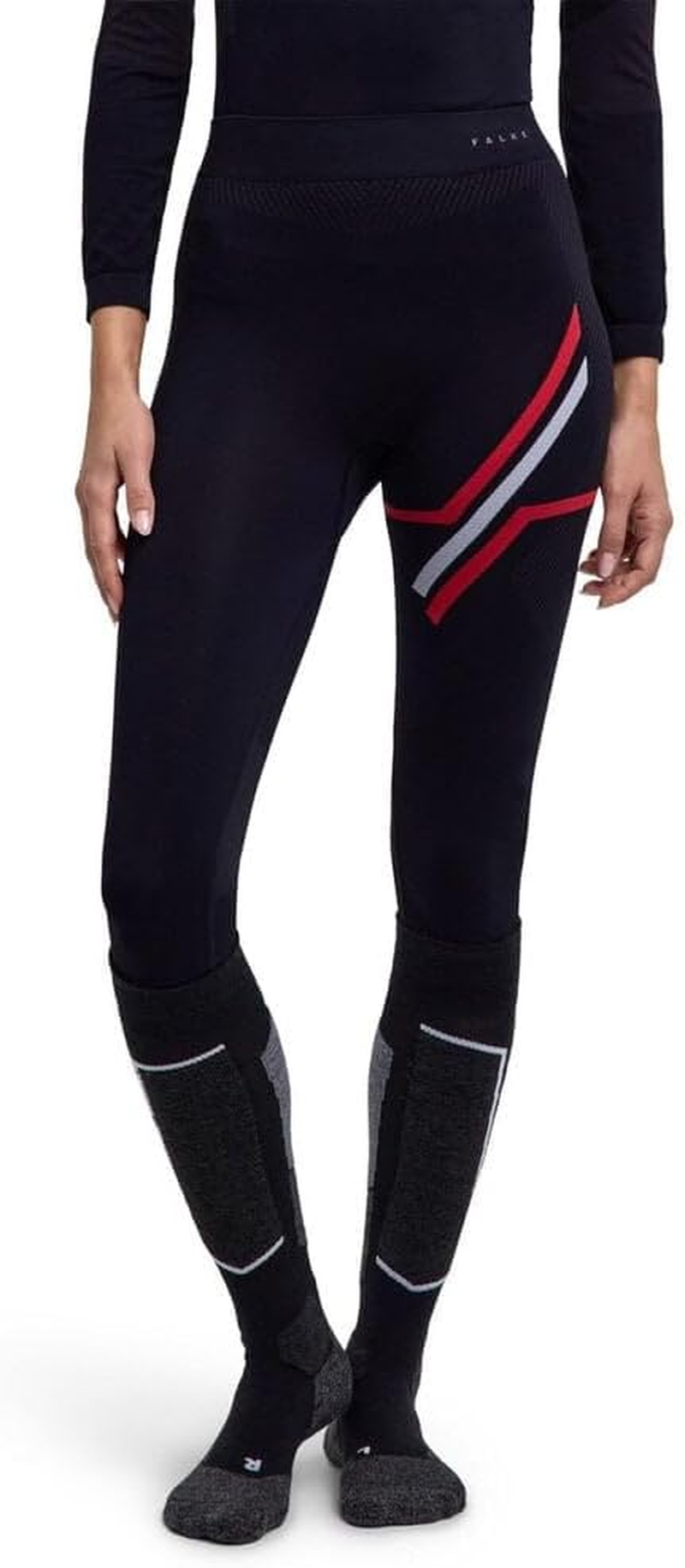 FALKE Women'S Warm 3/4 Sport Tights Base Layer Bottom Thermal Underwear Black Navy Blue More Colours for Outdoor Sports in Winter Hiking Running Cycling Equestrian 1 Pair