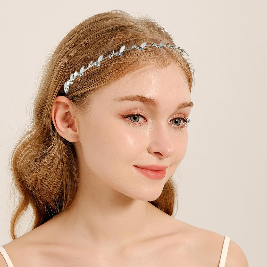 ZORVUJI Hair Accessories Communion Girls Gold Leaves Headband Wedding Bridal Headpiece First Communion Festive Ladies image number 2