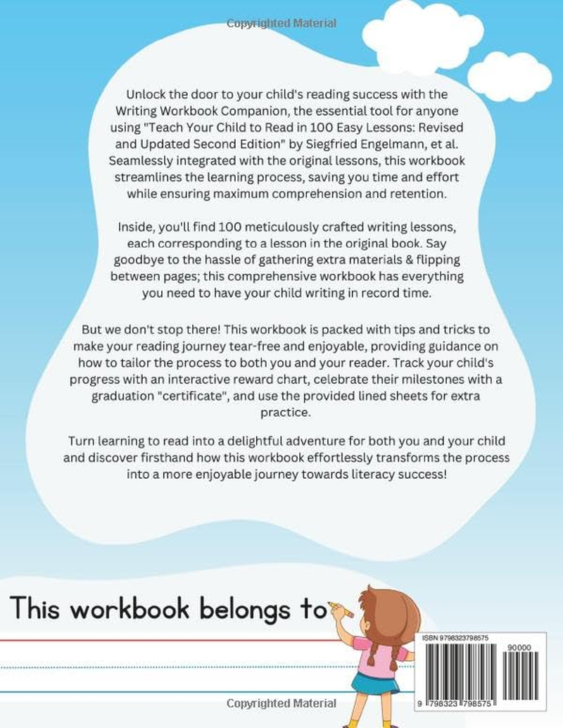 Writing Workbook Companion for Teach Your Child to Read in 100 Easy Lessons