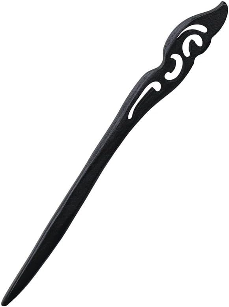 3Pcs Black Sandalwood Hair Sticks,Handmade Carved Natural Ebony Chinese Hair Chopsticks for Women and Girls' Hair Styling image number 1