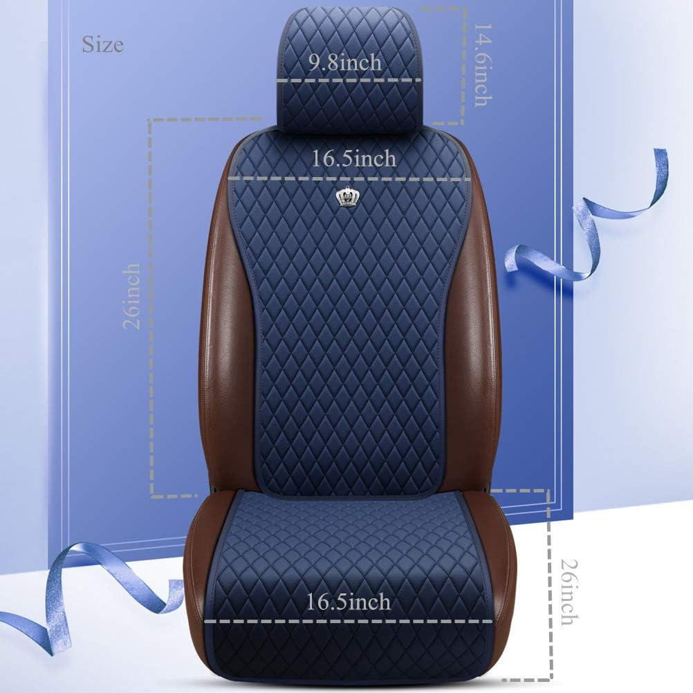 Blue Seat Covers Auto Seat Cushion Covers Leather Universal Seat Covers 2/3 Covered 11PCS Fit Car/Auto/Suv (A-Dark Blue)