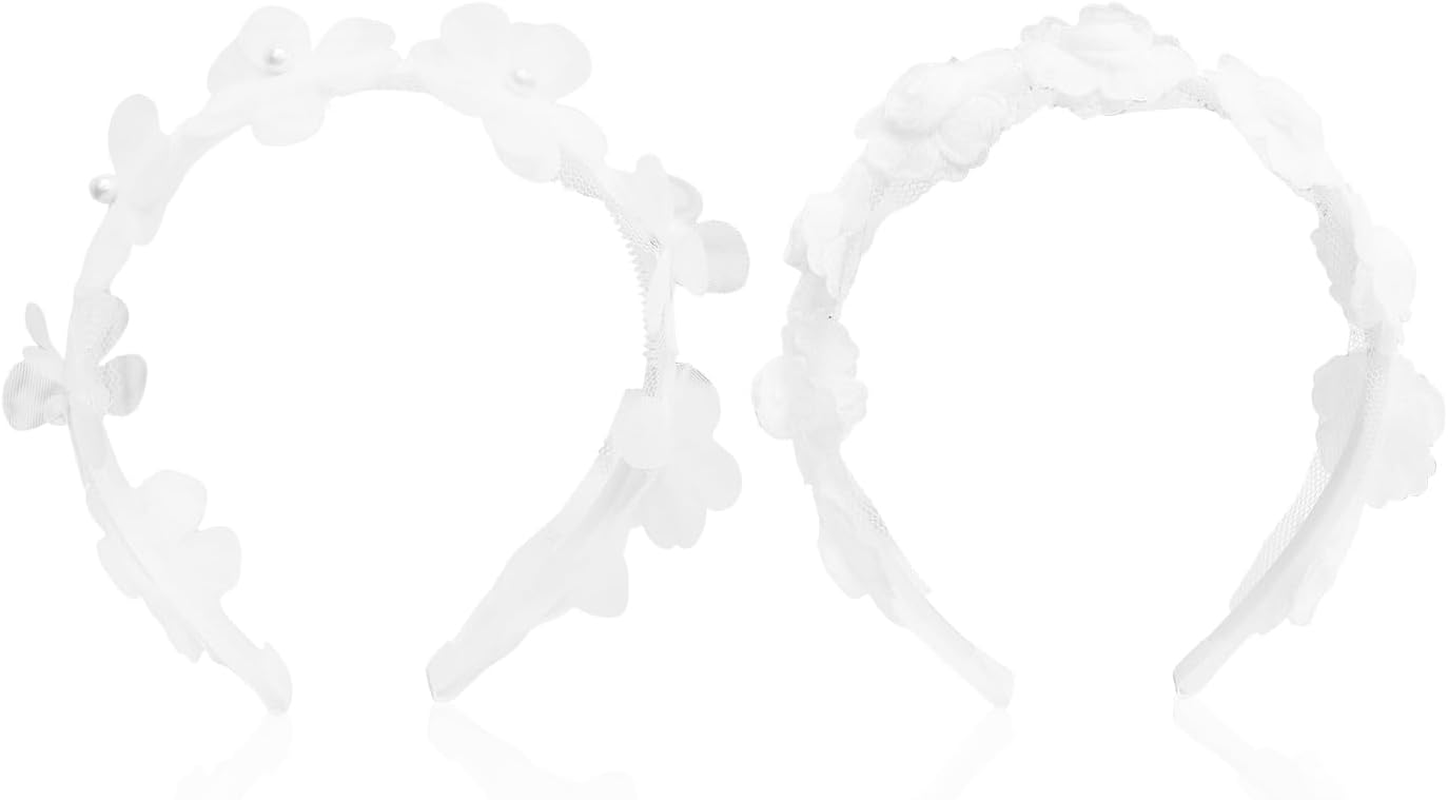 2 Pieces Flower Headbands, Lace Headbands, Elee Headbands, Wedding Headbands, Decoration for Hairstyles, Clothing Accessories. image number 4