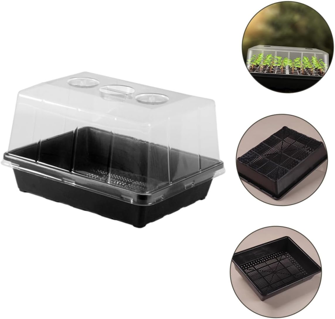INOOMP 1Set Thick Trays for Starting Plants Indoor and Outdoor Nursery Supply Compact and Smooth Germination Flat Tray with Finish for Greenhouse Use image number 3