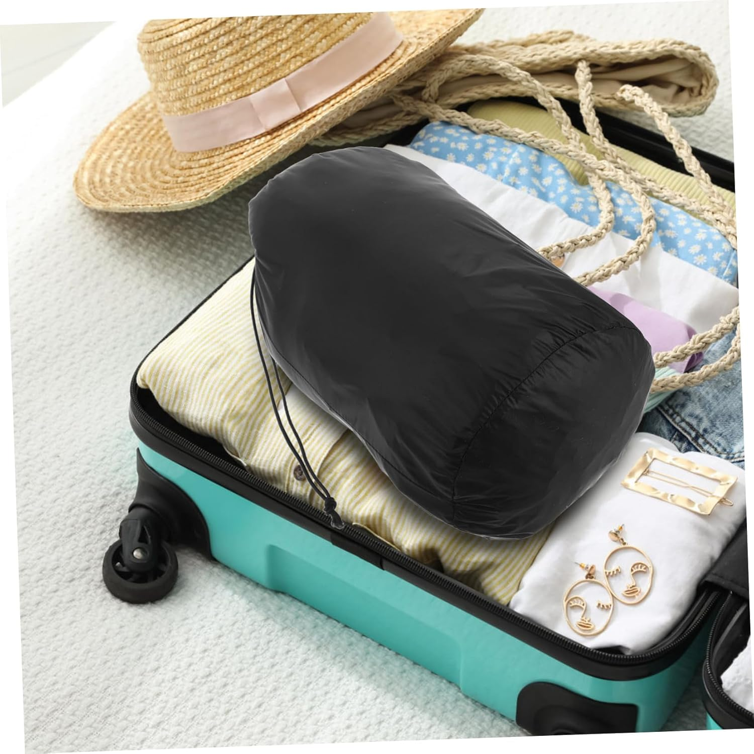 KICHOUSE down Storage Bag Lightweight Drawstring Garment Bag for Coat Raincoat Windbreaker Camping Travel Clothes Packaging image number 6