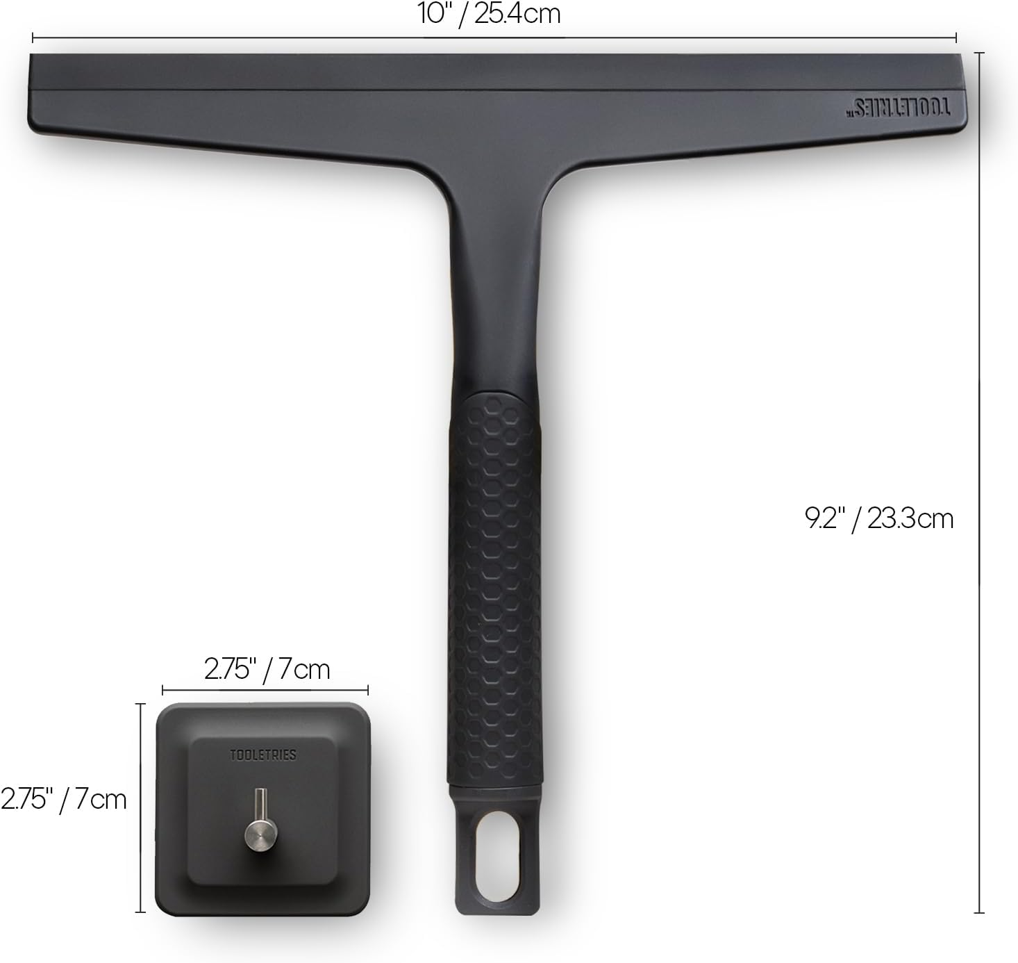 TOOLETRIES the Squeegee & Hook - All Purpose Shower Squeegee for Glass Doors, Silicone Grip, Bathroom Cleaner Tool Household Window Mirror Squeegee, Bathroom Accessories & Cleaning Supplies - 10 Inch image number 3
