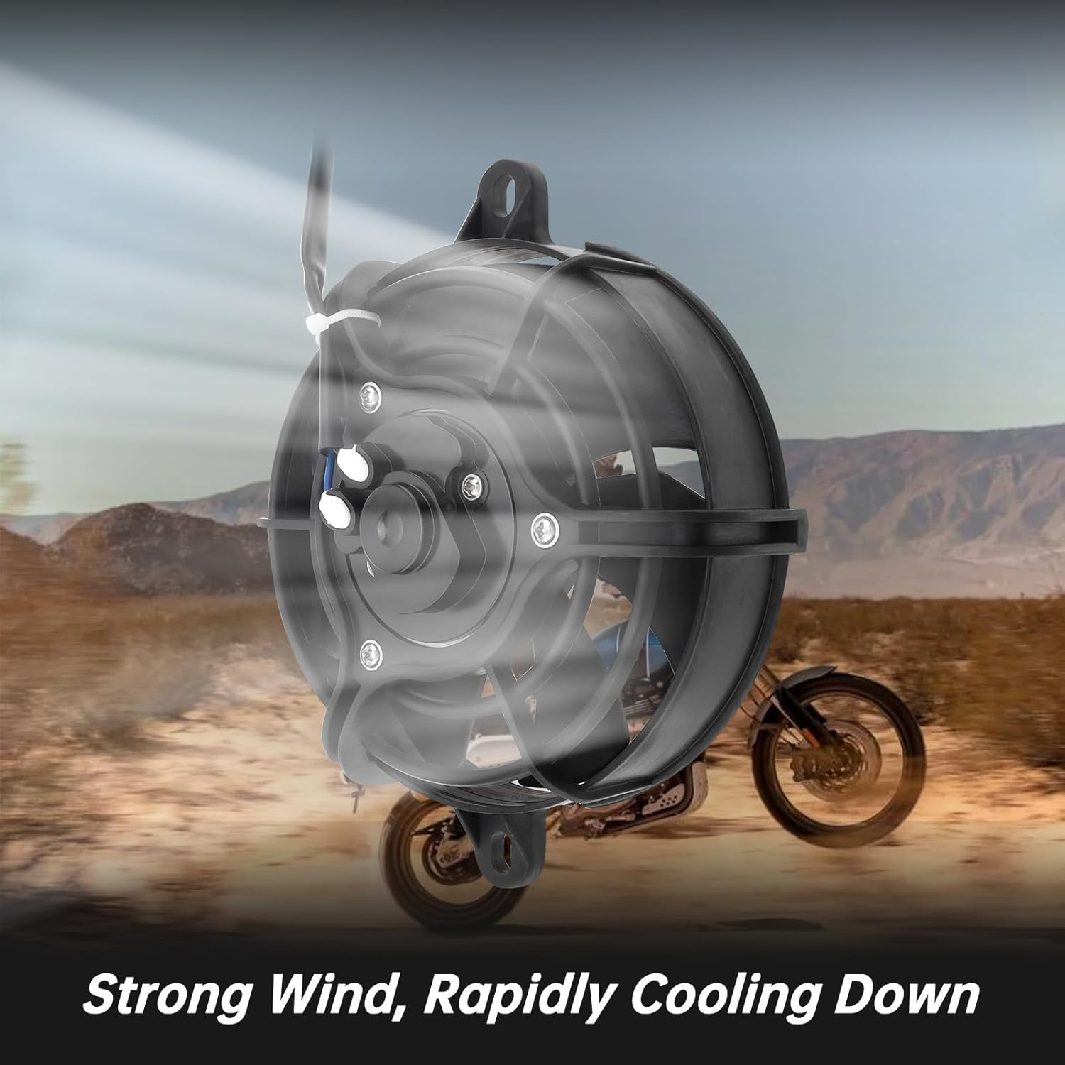 Windance Universal Motorcycle Radiator Cooling Fan for Pit Dirt Bike Motocross ATV UTV Quad Go Kart Buggy, Oil Cooler Water Cooler Electric Fan (5Inch) image number 5