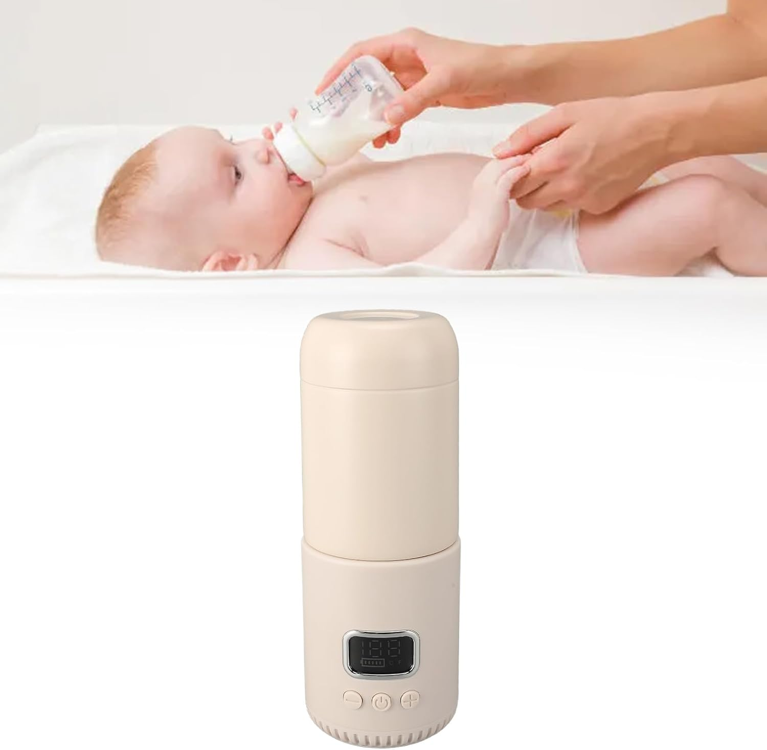 Portable Bottle Warmer for Travel, Portable Milk Warmer for Baby, 400ML 10000Mah Cordless Milk Warmer 55℃ Fast Heating 10000Mah USB Rechargeable for Outdoor image number 1