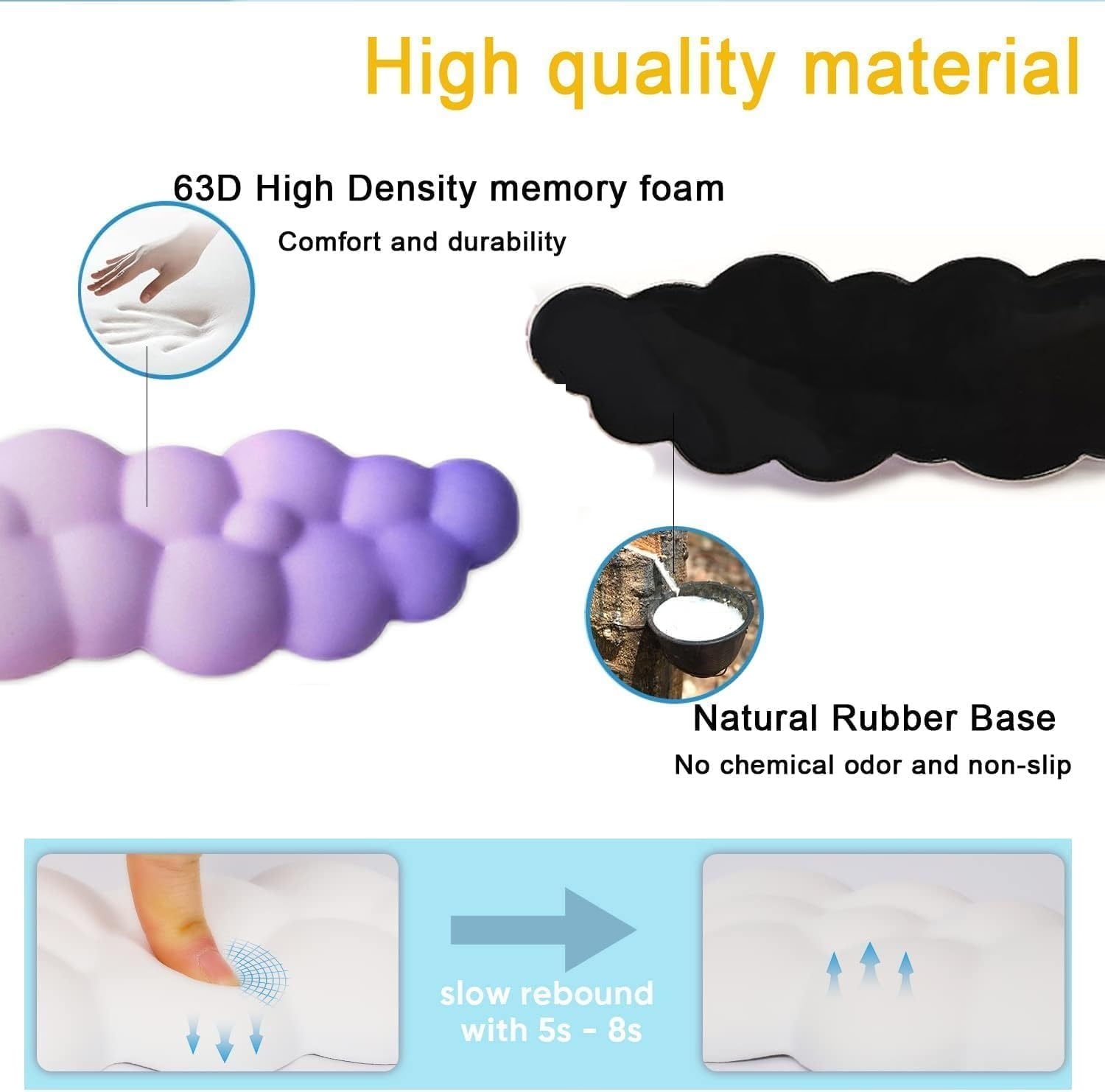 Cloud Mouse Pad with Wrist Rest Ergonomic Cloud Keyboard Wrist Support Comfortable Mouse Pad with Wrist Rest Soft Durable Design for Computer Keyboard and Mouse Ideal for Office Home Use image number 3