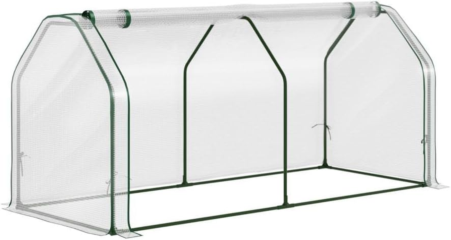 Green Fingers Mini Greenhouse PE Cover Green House Zippered Door 1.2X0.5X0.6M image number 6