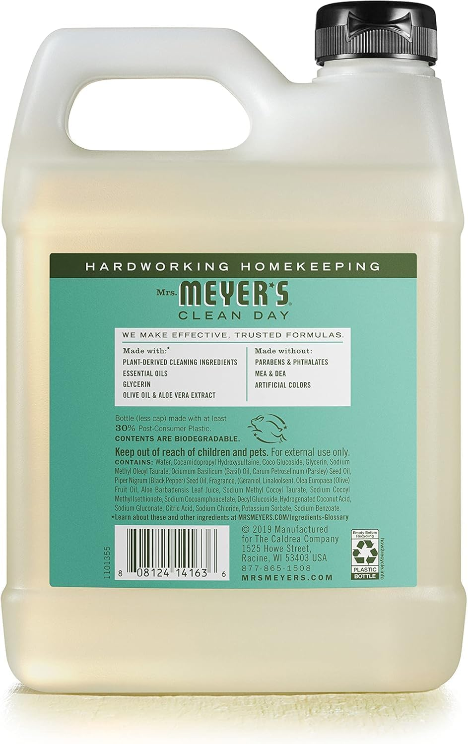 Mrs. Meyer'S Hand Soap Refill, Made with Essential Oils, Biodegradable Formula, Basil, 33 Fl. Oz - Pack of 2 image number 2