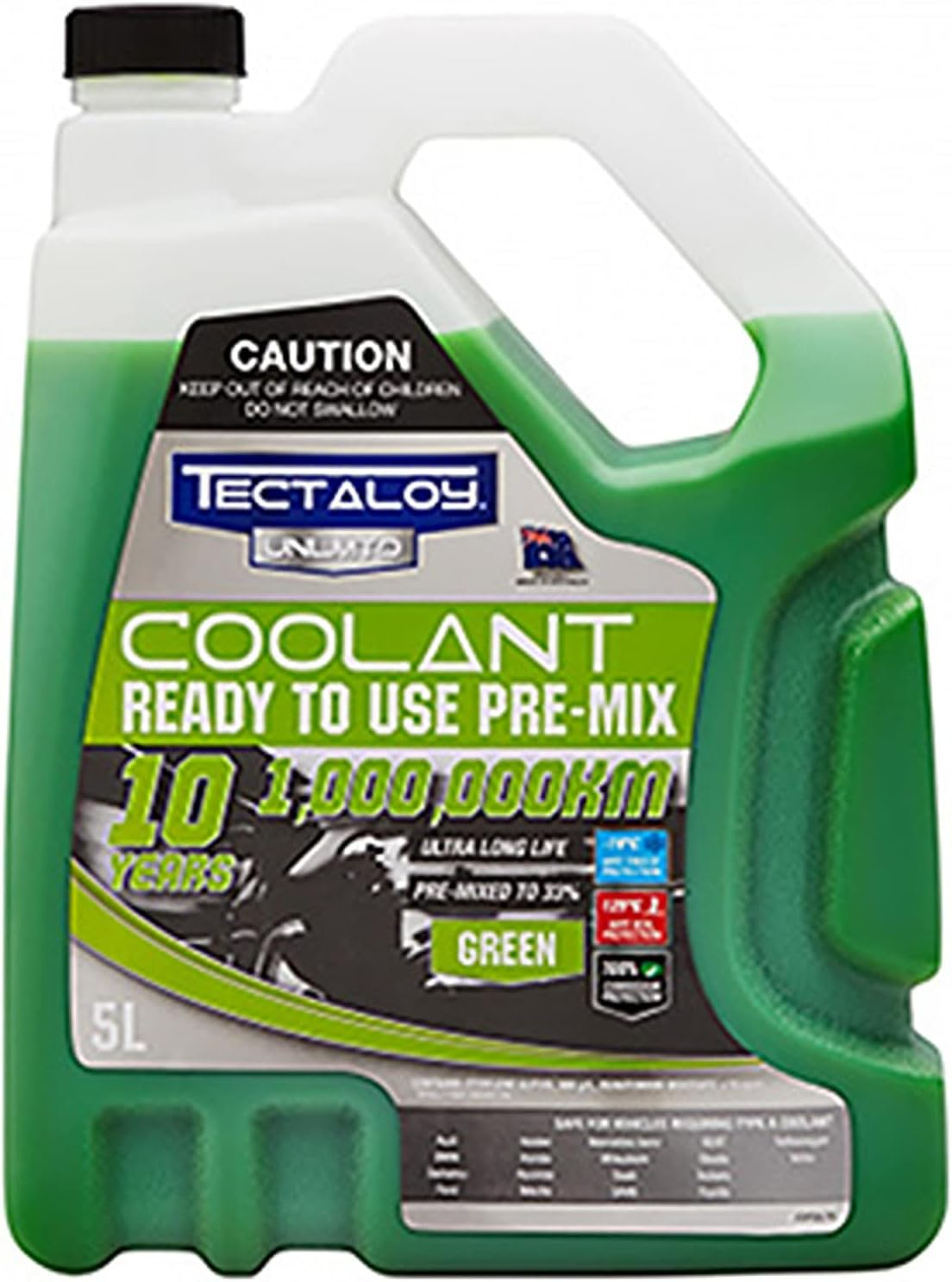 Tectaloy Unlimited Ready to Use Premix Coolant 5 Litre, Green