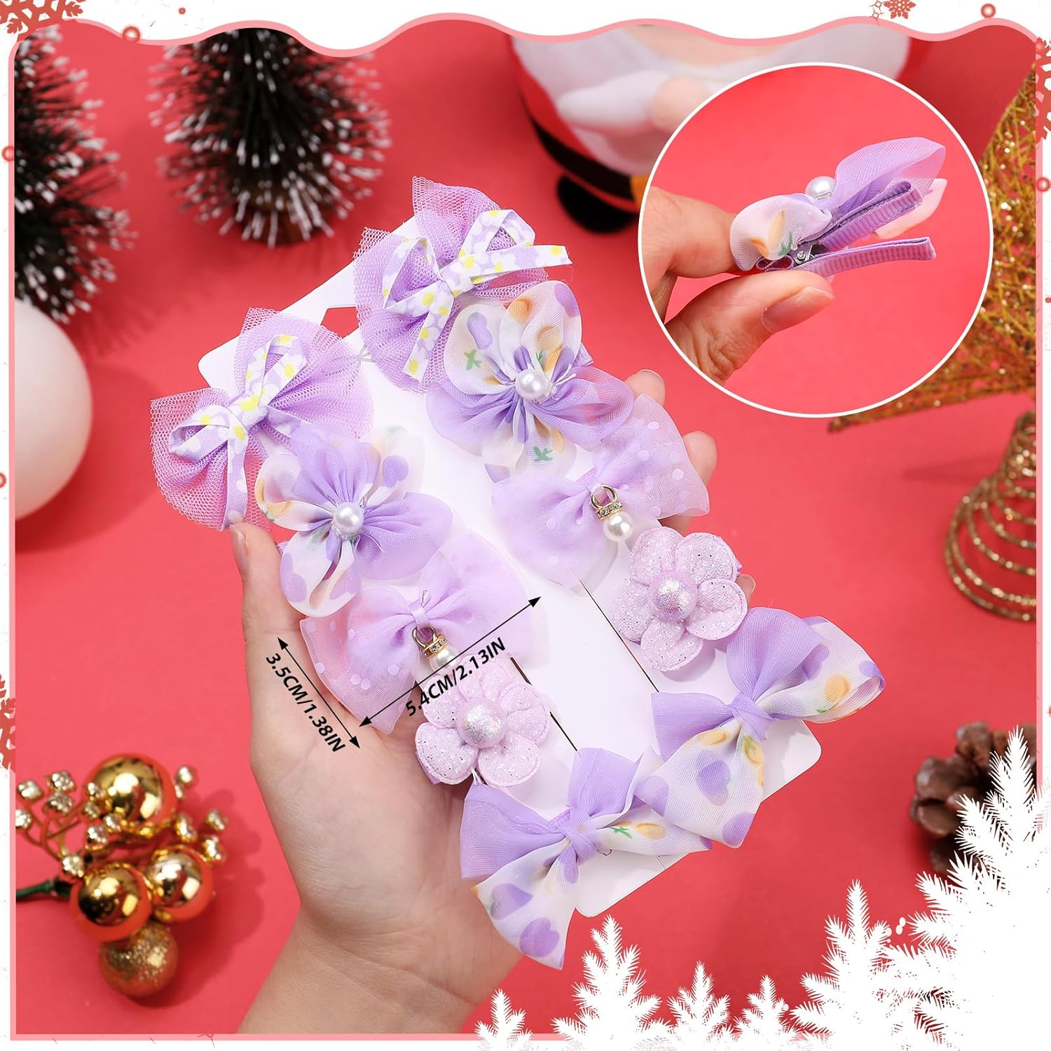 Dusaniyali Pack of 34 Flower Hair Clips Girls - Cute Hair Clips Set Baby Hair Bows with Flowers, Bows for Baby and Children, Multicoloured Hair Accessories for Girls