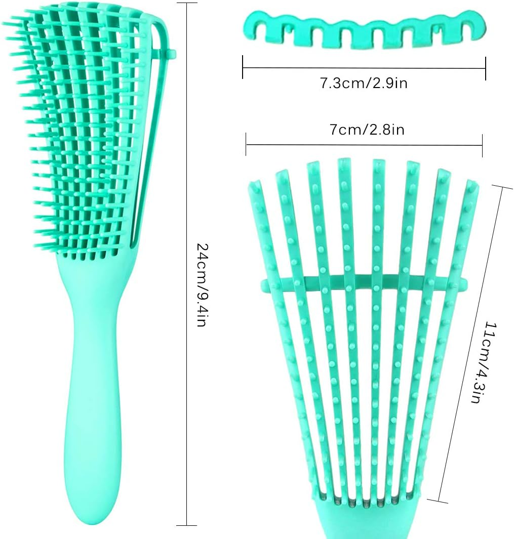 (2 Pcs, Pink-Black) - Detangling Brush for Afro America/African Hair Textured 3A to 4C Kinky Wavy/Curly/Coily/Wet/Dry/Oil/Thick/Long Hair, Knots Detangler Scalp Massage Comb Hair Detangler for Women (2 Pcs, Pink-Black) image number 6