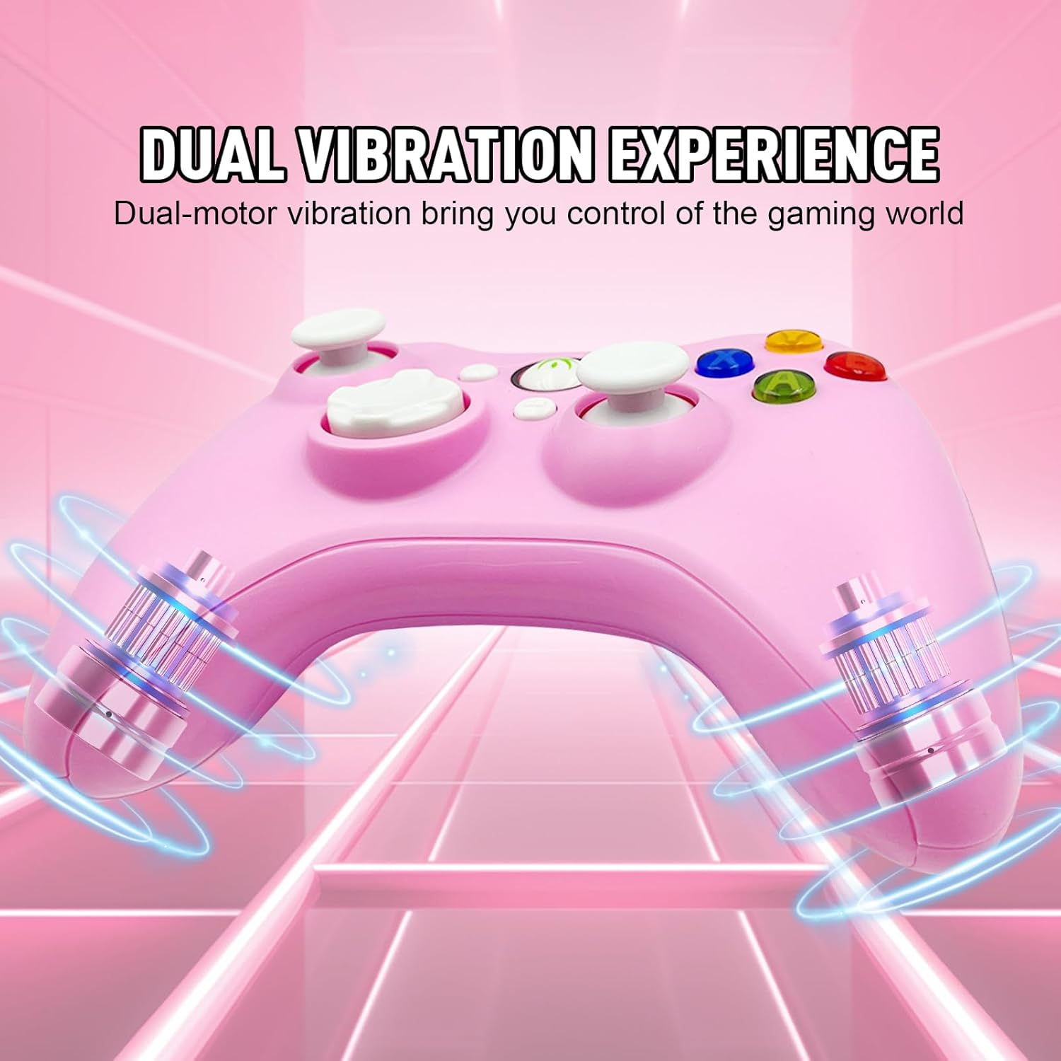 DYONDER Wired PC Controller,Game Controller Joystick with Dual-Vibration Turbo and Hall Trigger Buttons for Windows PC/ PS3/ Android TV Box/Tesla(Pink)) image number 3