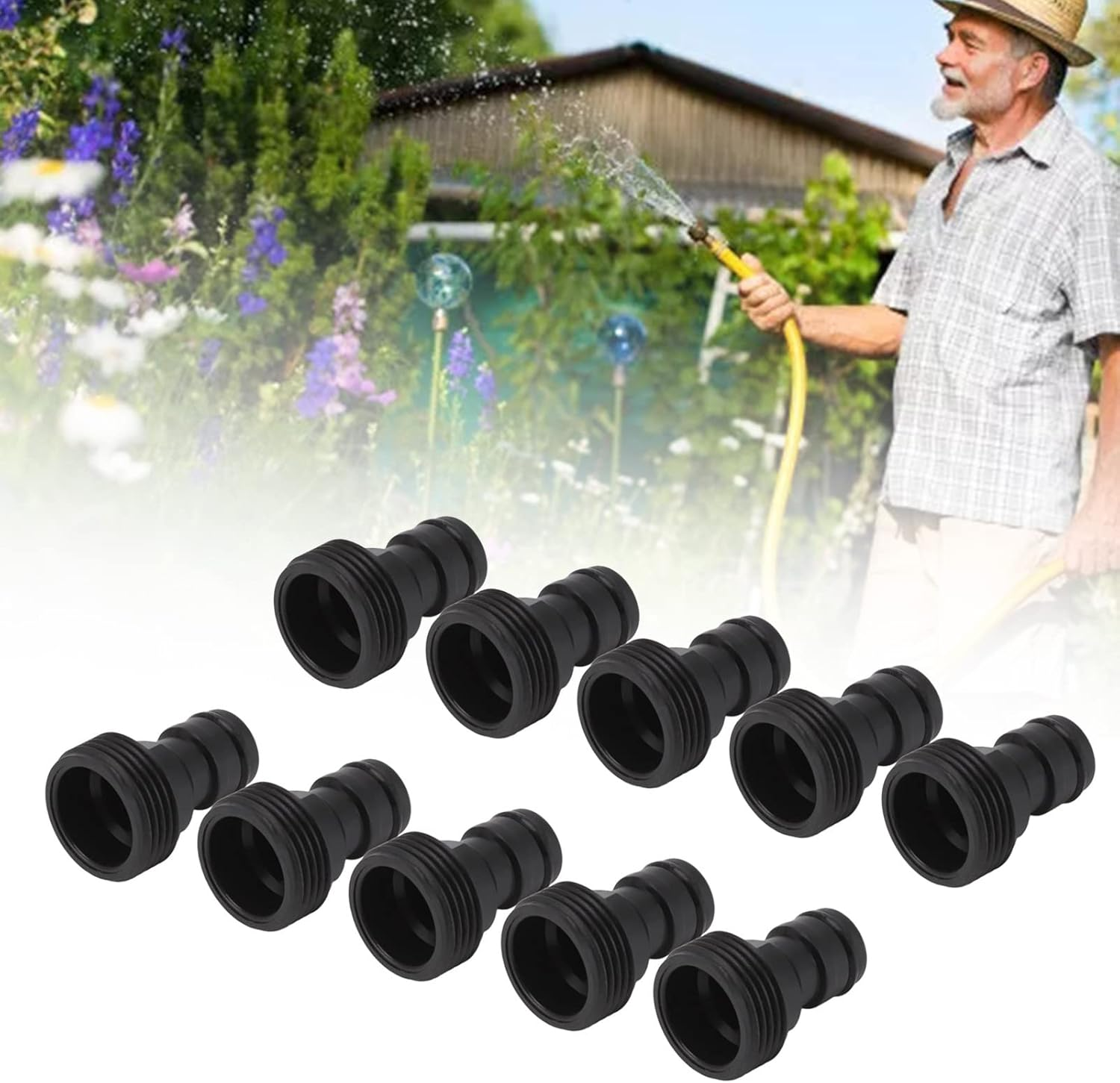 Ejoyous 10 Pack G3/4 Male Thread Garden Hose, Material Acid & Corrosion, Resistant Thickened Thread Anti-Leakage Fits Pressure Washers/Rvs/Sprinklers