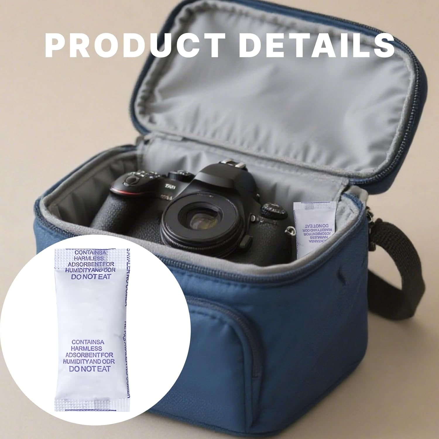 100 Pack 1G Each Reusable Moisture Absorber Desiccant Sachets, Perfect for Food and Electronics Storage, Tyvek Dust-Free, Odorless, and Non-Toxic Solution for Optimal Humidity Control and Preservation image number 3