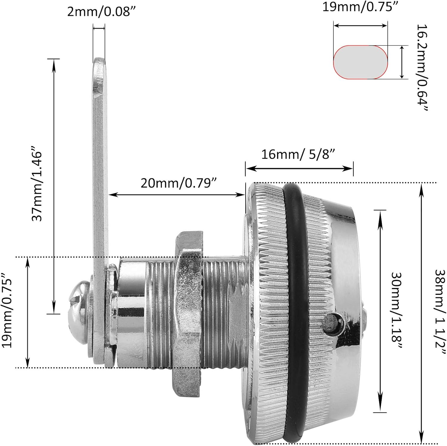 4 Pack Combination Cabinet Lock, Password Coded Cabinet Lock,Combination Cam Locks with 3/4'' Cylinder Chrome Finish,Security Locks for Cabinet Deposit Box Mailbox image number 5
