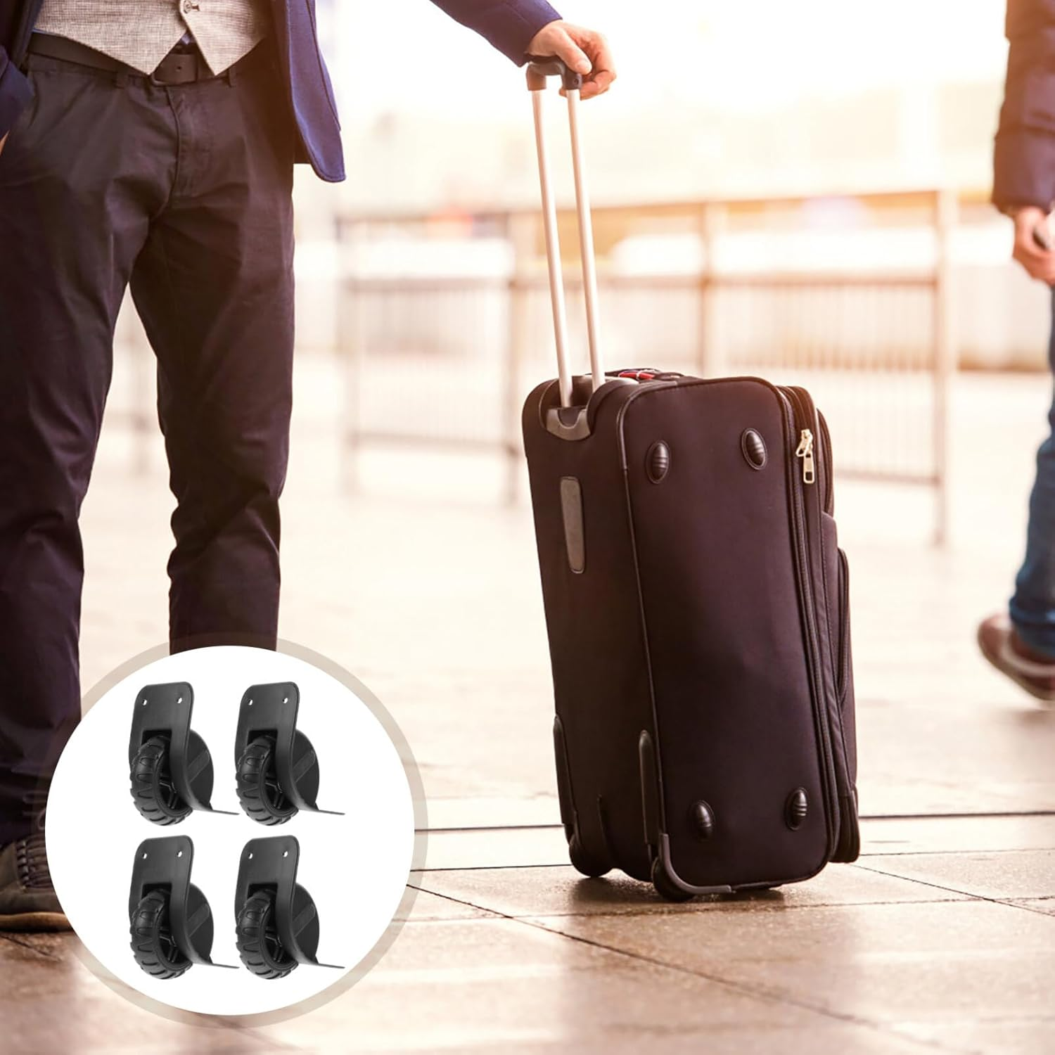 Baluue 2Pairs Luggage Repair Wheels Suitcase Replacement Wheels for Travel Suitcase Accessories Wear-Resistant Design Compatible with Luggage Models